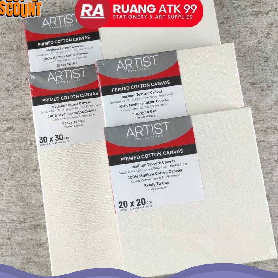 

MEGA Kanvas Lukis Premium Media Lukis Primed Cotton Canvas Siap Pakai