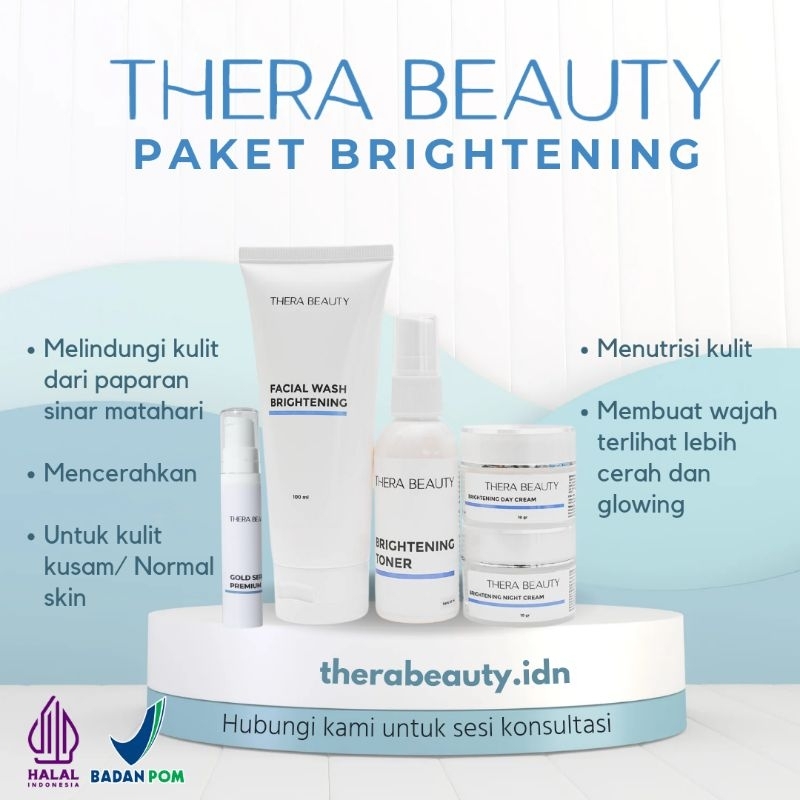 Paket Brightening Thera Beauty Skincare mencerahkan wajah, menghilangkan noda hitam pada wajah noda 