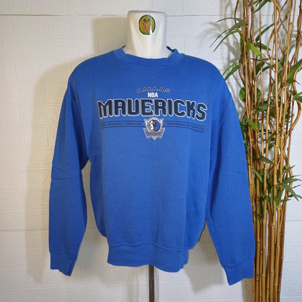 VINTAGE SWEATER CREWNECK LEE SPORT NBA MAVERICKS, SIZE L (SECOND BRANDED) BIRU, CN0227