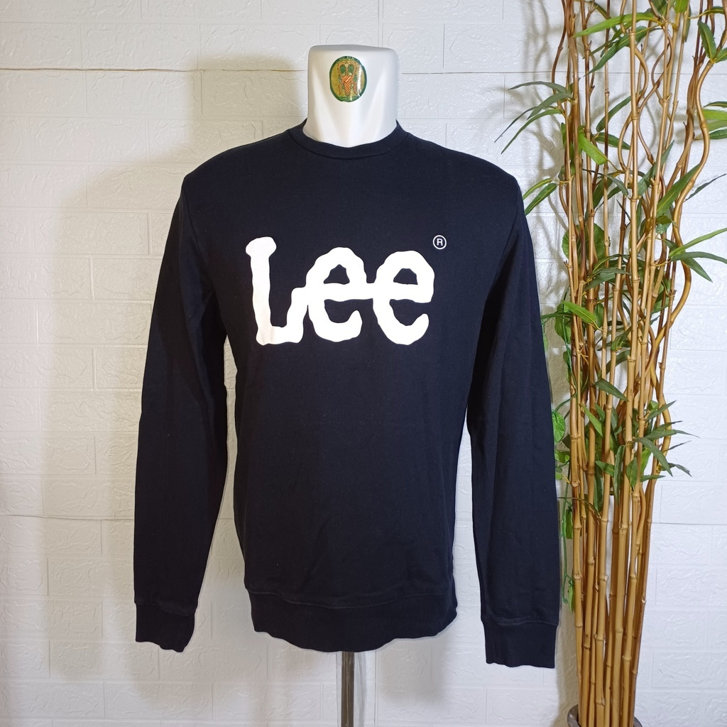 SWEATER CREWNECK LEE ORIGINAL BIG LOGO, SIZE M (SECOND BRANDED) HITAM CN0231