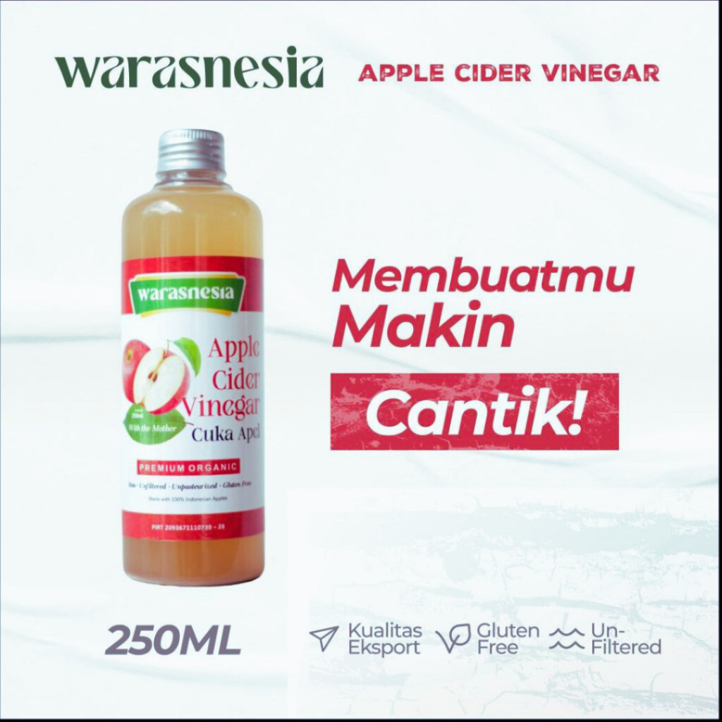 

Cuka Apel Original Organic 250ml Warasnesia Apple Cider Vinerga With Mother Untuk Diet dan Kecantik Sari Cuka Apel Terbaik