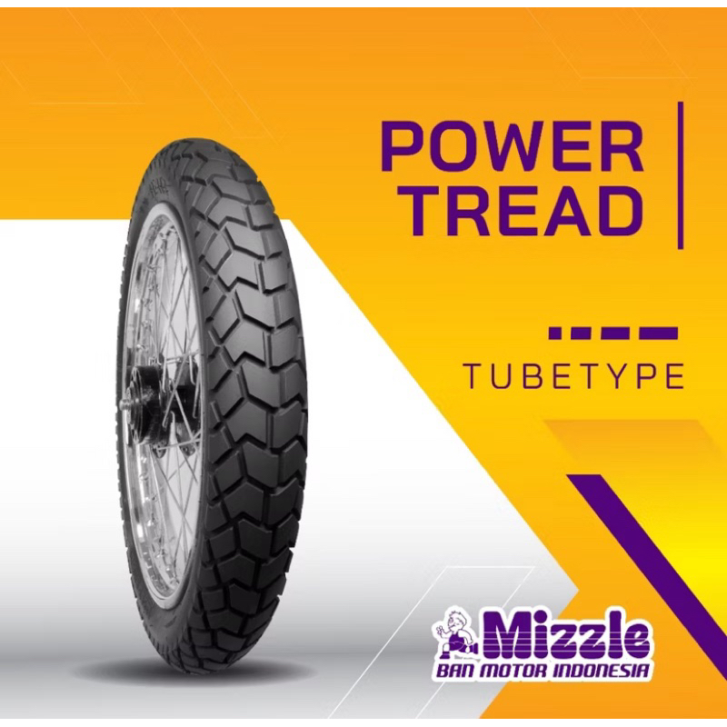 BAN LUAR MIZZLE POWER TREAD BAN TAHU BAN MOTOR BEBEK 225-17, 275-17 NON TUBLESS / TUBETYPE MIZZLE PO
