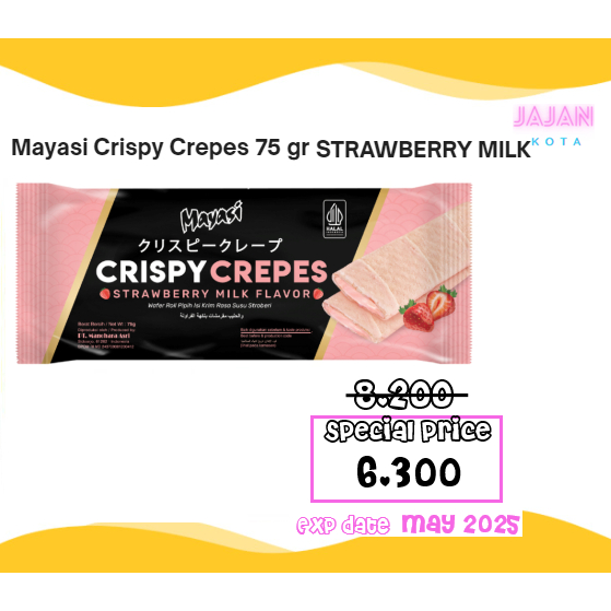 

MAYASI CREPES STRAWBERRY MILK 75 GRAM