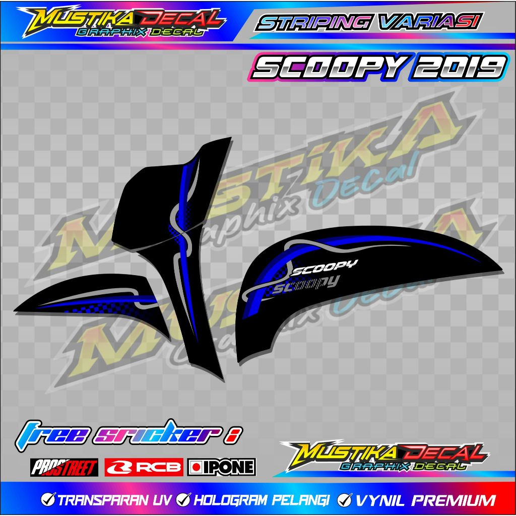 STRIPING VARIASI HONDA SCOOPY 2019 SIMPLE DESAIN / STICKER LIST VARIASI MOTOR HONDA SCOOPY 2019