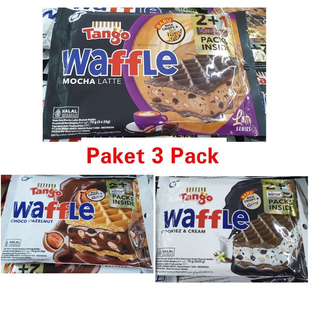 

Camilan Makanan Ringan Tango Waffle 75 Gram 2 +1 Cookies Cream, Choco Hazelnut, Mocha Latte