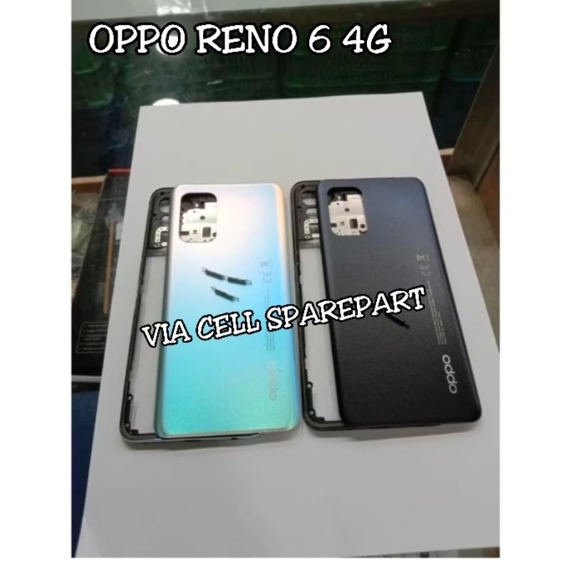 Oppo Reno 6 4G Bezel Tulang Tengah + Backdoor Back Casing Kesing Fullset Original