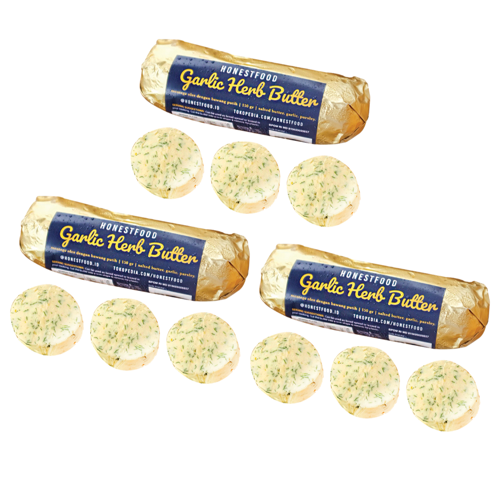 

HONESTFOOD Garlic Butter Bundling isi 3 - Mentega Bawang Putih, Olesan Roti