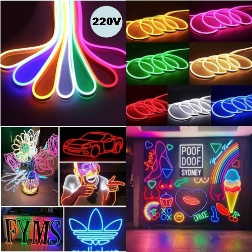 LED NEON FLEX SELANG FLEXIBLE PAKAI ADAPTOR JEPIT