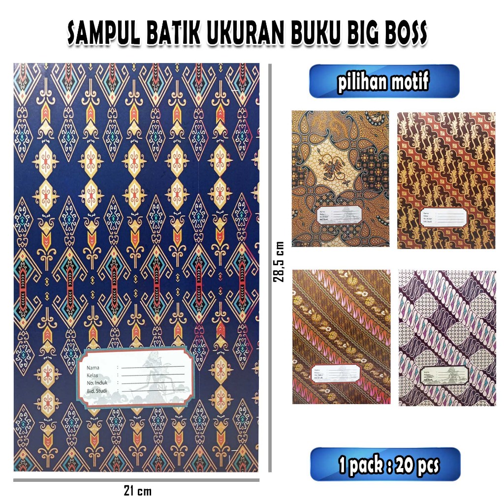 

sampul buku tulis batik / ukuran boxi / 1 pack / 20 lembar