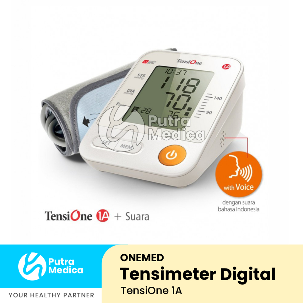 Onemed TensiOne 1A Tensimeter Digital + Gratis AC Adaptor / Tensi One Elektrik / Ukur Tekanan Darah