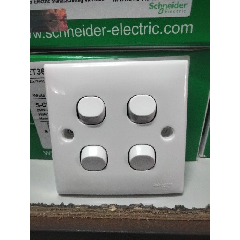 Saklar Classik 4Gang 1Way Switch Schneider