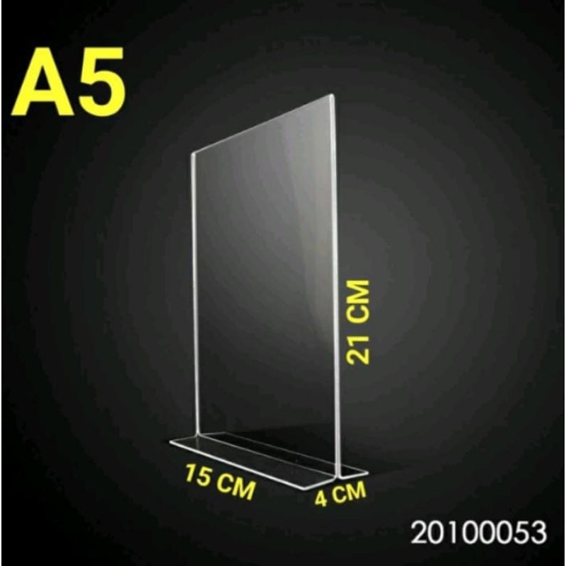 

Tempat Brosur Akrilik A5 2mm / Tent Card Akrilik / Tent Holder Akrilik/ Akrilik Qrist Barcode/ Stand Akrilik