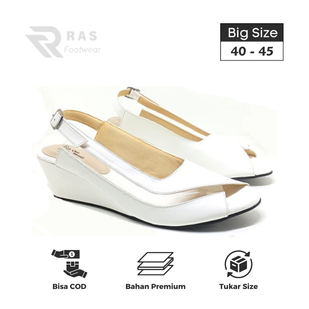 Sendal Wanita Ukuran Jumbo 40 41 42 43 44 45 | Sandal Wedges Heels Wanita Formal Kasual