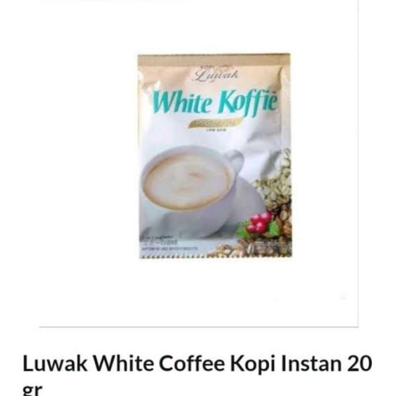 

Luwak White Koffie 10x20gr (1 renceng)