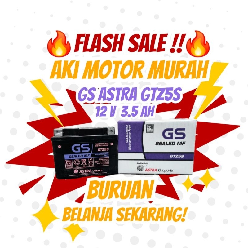 Aki Motor GS ASTRA GTZ5S ASLI ORIGINAL Aki Motor Scoopy Mio Vario 110 Beat Vixion Nex Xride Skywave 