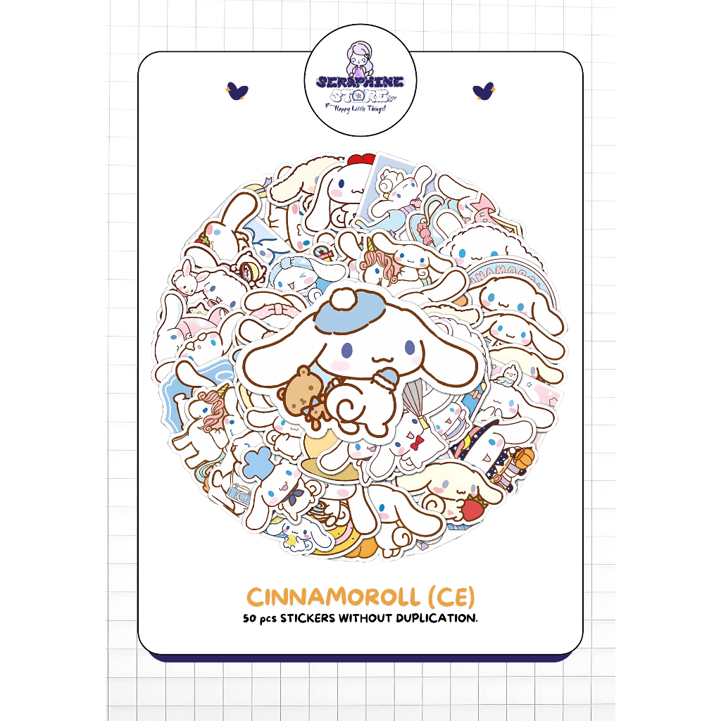 

STICKER PACK DAILY VINYL WATERPROOF | CINNAMOROLL 50PCS | DECORATION STICKER for Tumbler Koper Laptop Helm Casing