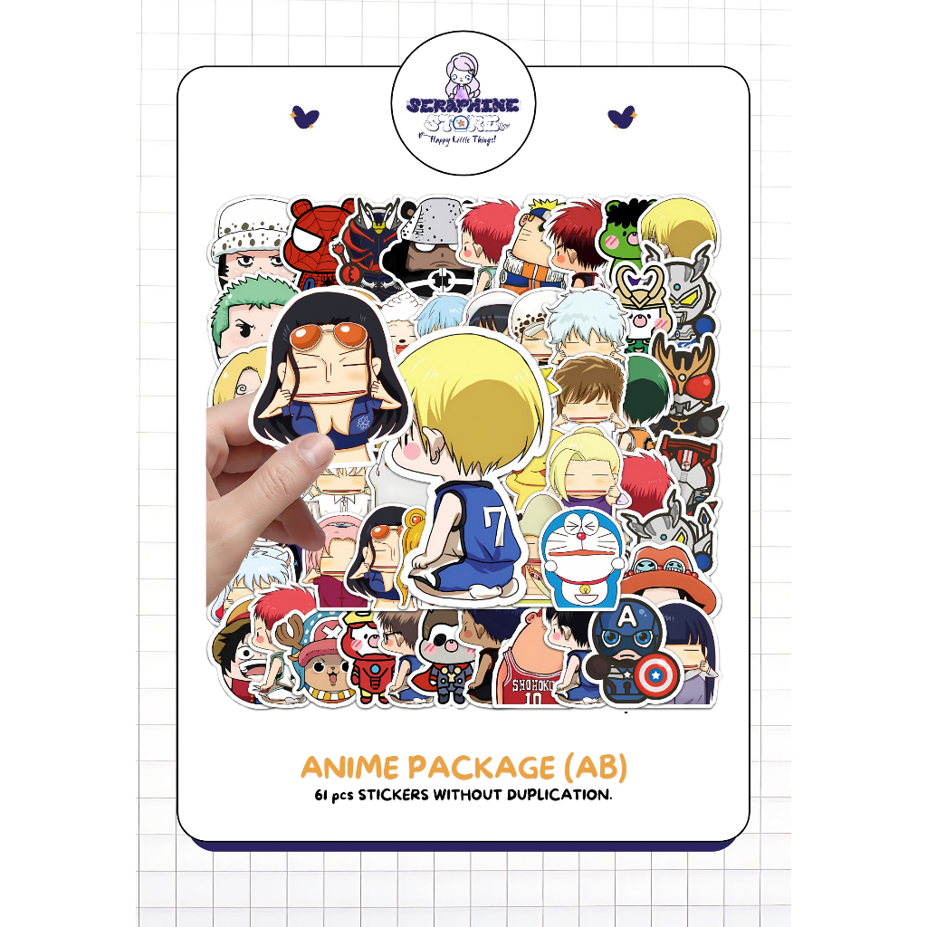 

STICKER PACK DAILY VINYL WATERPROOF | ANIME PACKAGE 61PCS | ANIME DECORATION STICKER for Tumbler Koper Laptop Helm Casing