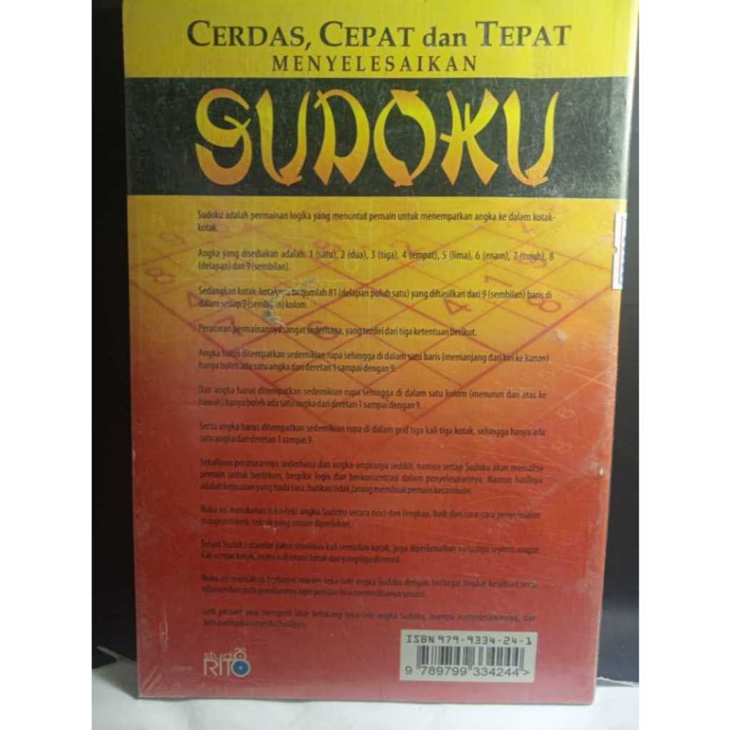 CERDAS CEPAT DAN TEPAT MENYELESAIKAN SUDOKU KHOE YAO TUNG BUKU INI MENYANGKUP BERBAGAI TEKA-TEKI ANG