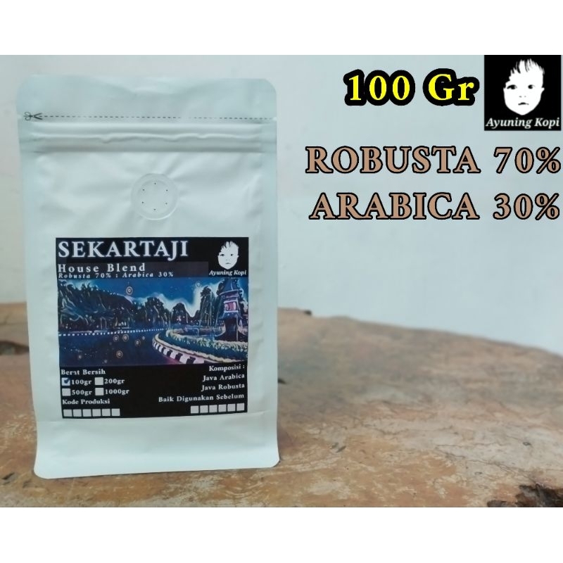 

SEKARTAJI HOUSE BLEND Robusta 70% Arabica 30% 100 Gram - BIJI KOPI
