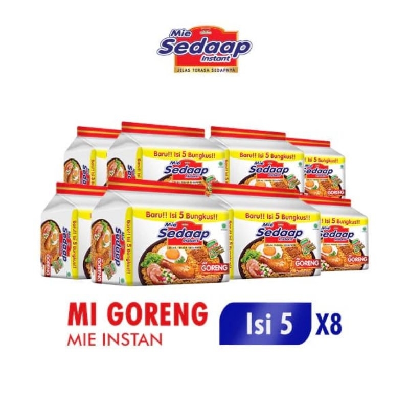 

[ Paket 8 Pack ] Sedaap Mie Instan Goreng Isi 8 Pack 90 gr