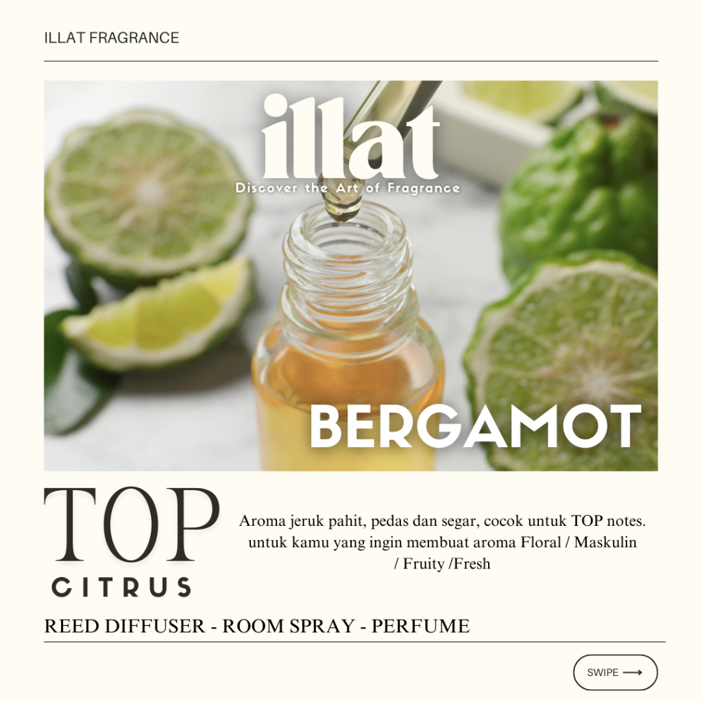 Bergamot Fragrance Oil Perfume / Reed diffuser by ILLAT FRAGRANCE