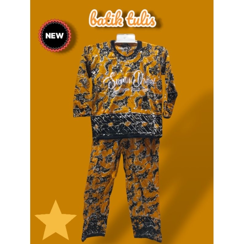 SUNAN DRAJAT Setelan Kaos Anak Laki Laki / Perempuan | Baju Setelan Batik Tuban Anak Panjang Sunan D