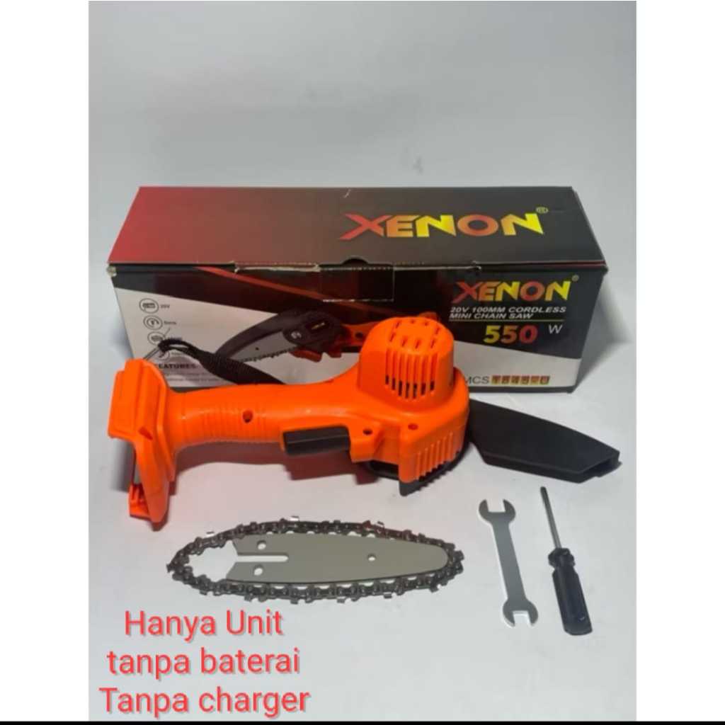 Xenon Chainsaw mini cordless "Hanya Unit" - mini senso baterai XLT - chain Saw mini 4in