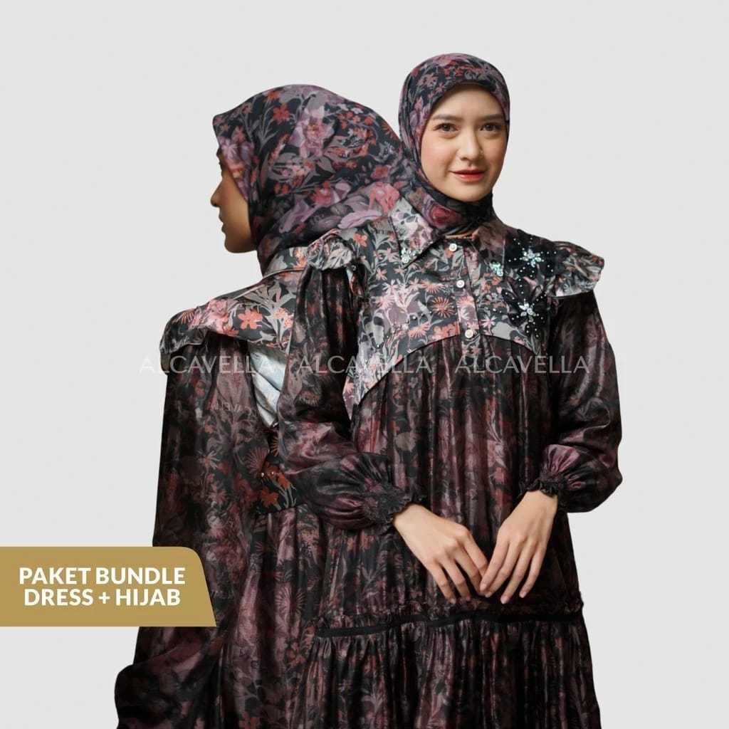 Alcavella - Zarelia dress sethijab | dress wanita terbaru original alcavella | gamis muslim