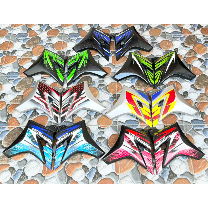 SEPASANG SAYAP TENGKI TANGKI COVER RADIATOR NINJA M NINJA R NINJA SS ORIGINAL COPOTAN CAT DAN STRIPI