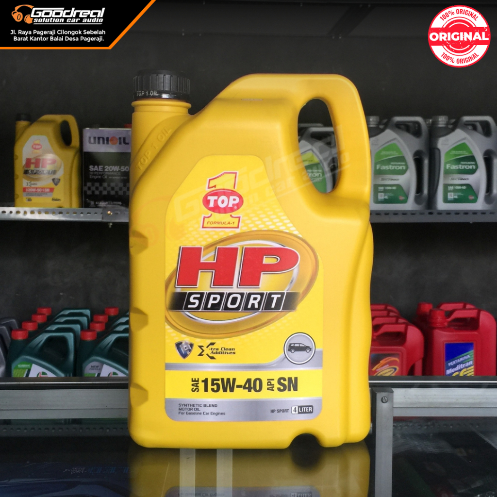 OLI TOP 1 HP SPORT 15W-40 API SN 4 LITER UNTUK MOBIL