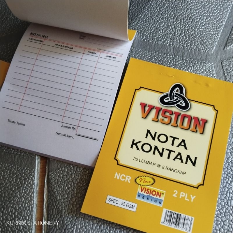 

SATU ADA (10 PCS) Nota Kontan VISION 25 Lembar 2 Rangkap/2 ply