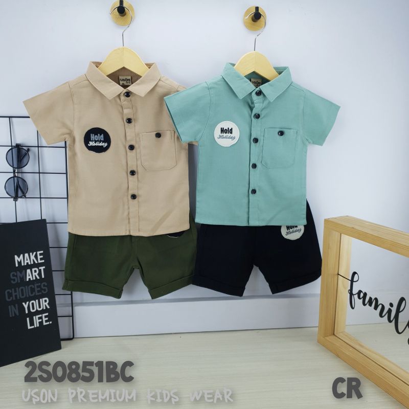 Uson Premium Kids Wear Setelan Kemeja Celana Pendek anak Cowok