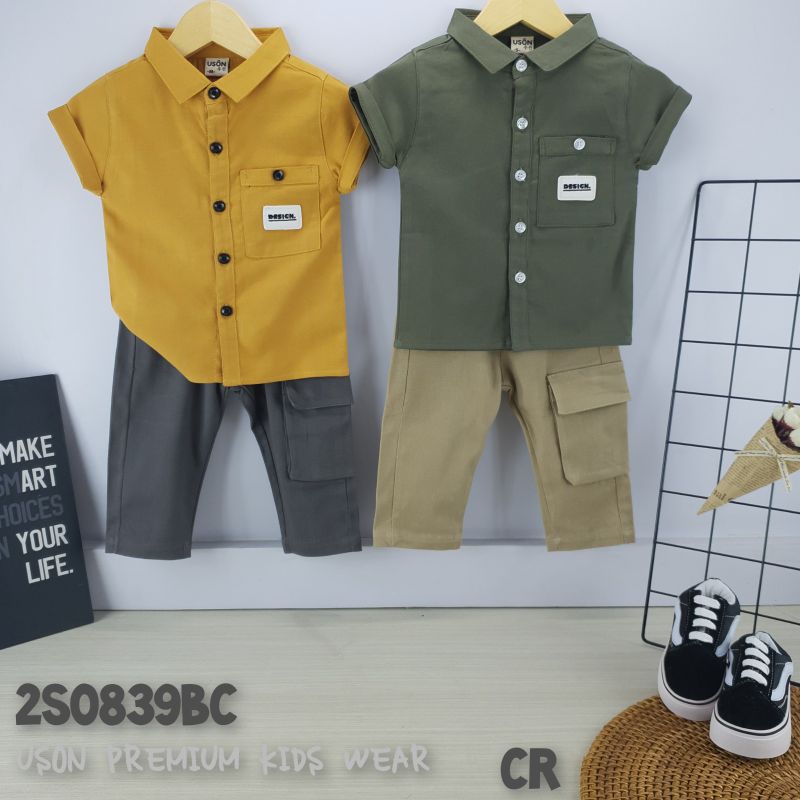 Uson Premium Kids Wear Setelan Kemeja Celana Panjang anak Cowok Size 100-130