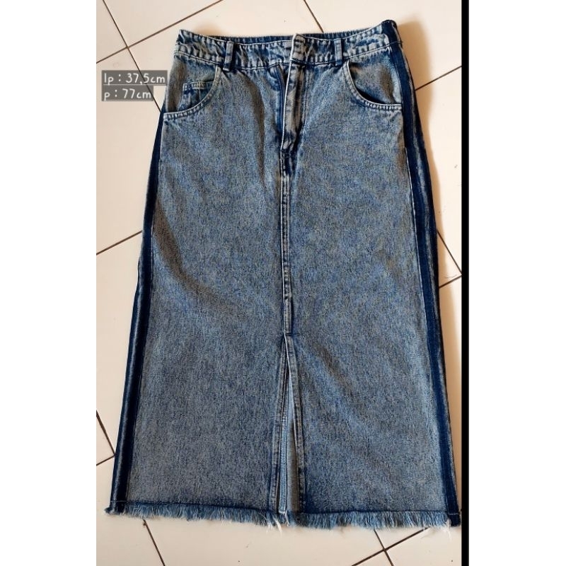 adidas denim midi skirt