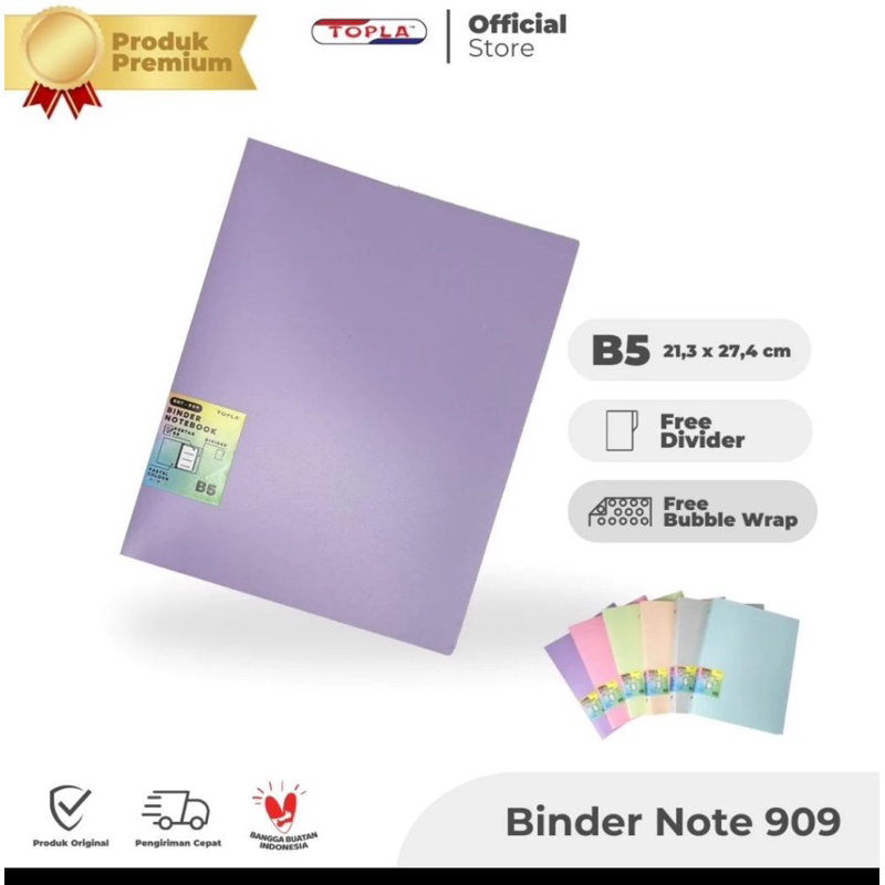 

TOPLA Buku Catatan Topla Binder Note 909 B5 - Warna Pastel, Cocok untuk Sekolah & Kuliah
