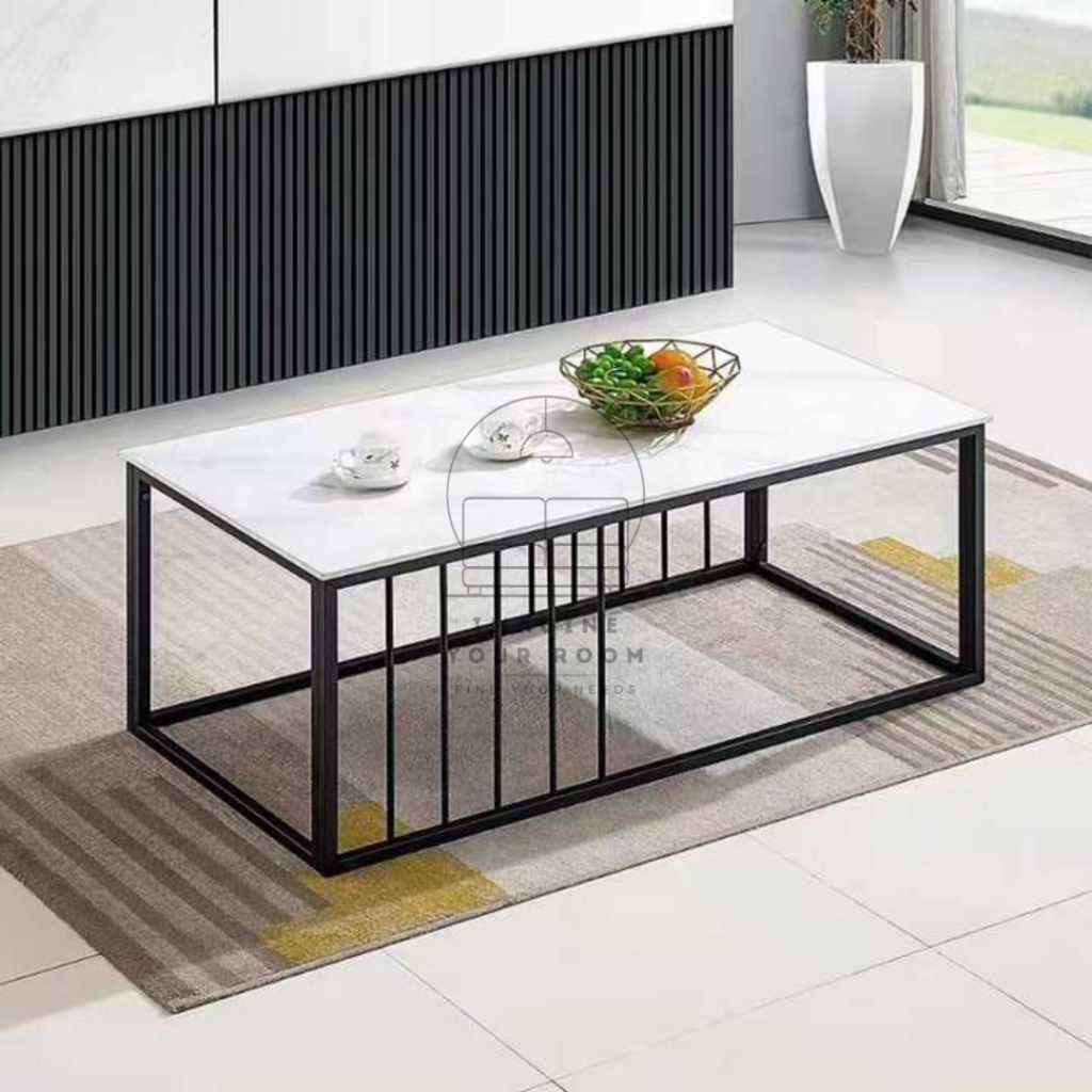 Meja Ruang Tamu Meja Tamu Granit Persegi Panjang Corak Simple Elegant Meja Tamu Marmer Minimalis