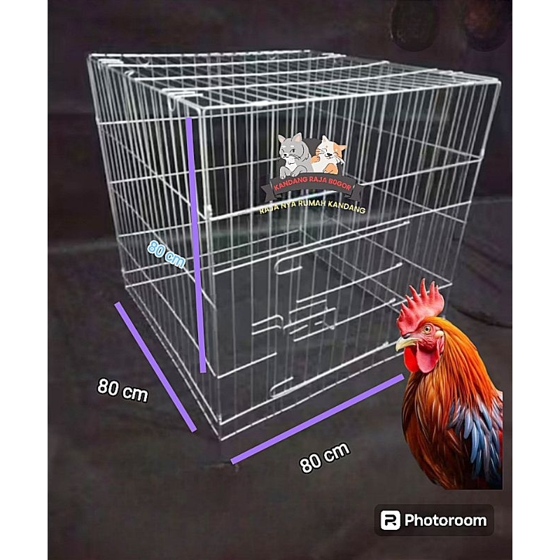 WRT kandang ayam bangkok 80x80x80 sistem lipat pakai ring multi pungsi