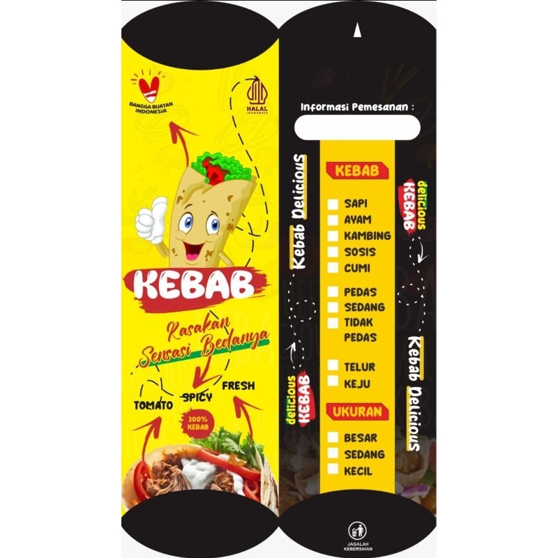 

@100pcs Box Kebab Jumbo/Kemasan Kebab Tarikan T/Kertas Kebab Jumbo UK 24x9cm Bahan Duplek