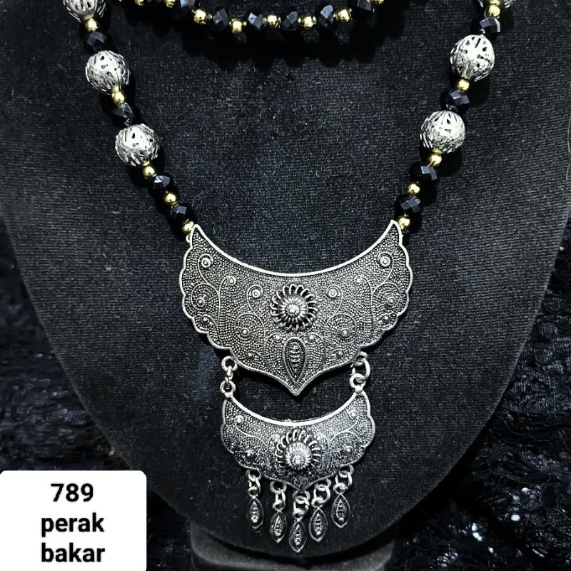 chandrasurya Kalung Bros Kebaya Etnik Jogja PERAK BAKAR Aksesoris Wanita Cantik