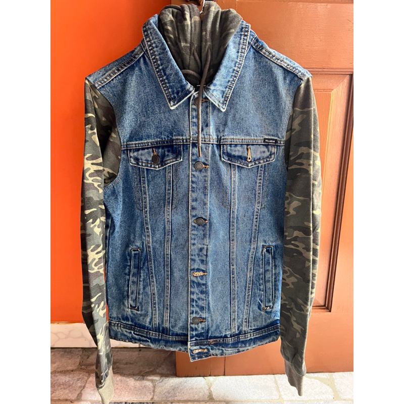 [PRELOVED] JACKET JEANS ARMY PULL&BEAR. JACKET HOODIE. OUTER BAJU PRIA