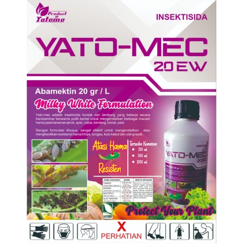 Yatomec 20EW 250ml ll Insektisida abamektin ll insektisida & akarisida ll pembasmi hama trip, tungau