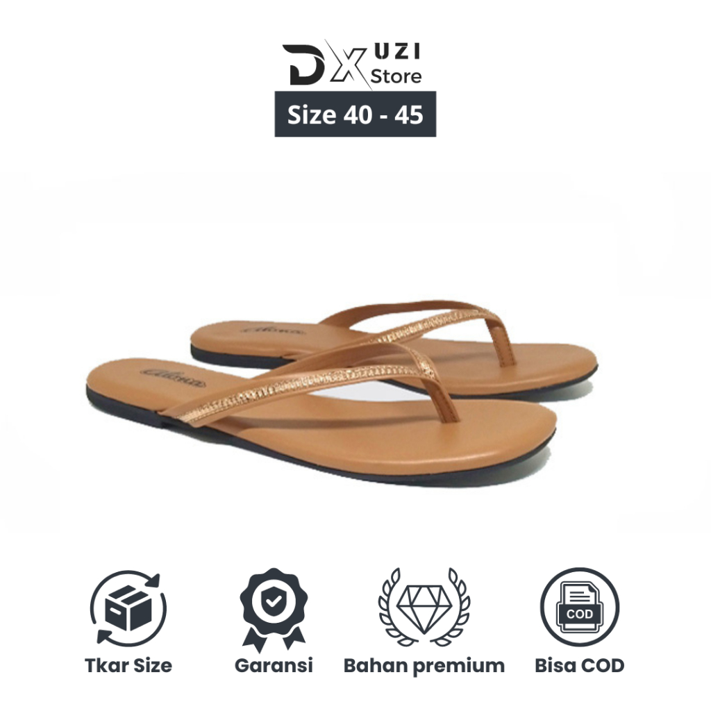 ZARA Big Size - Sandal Wanita Flip Flop Original - Sendal Casual Santai Jepit Cewek Ukuran Jumbo