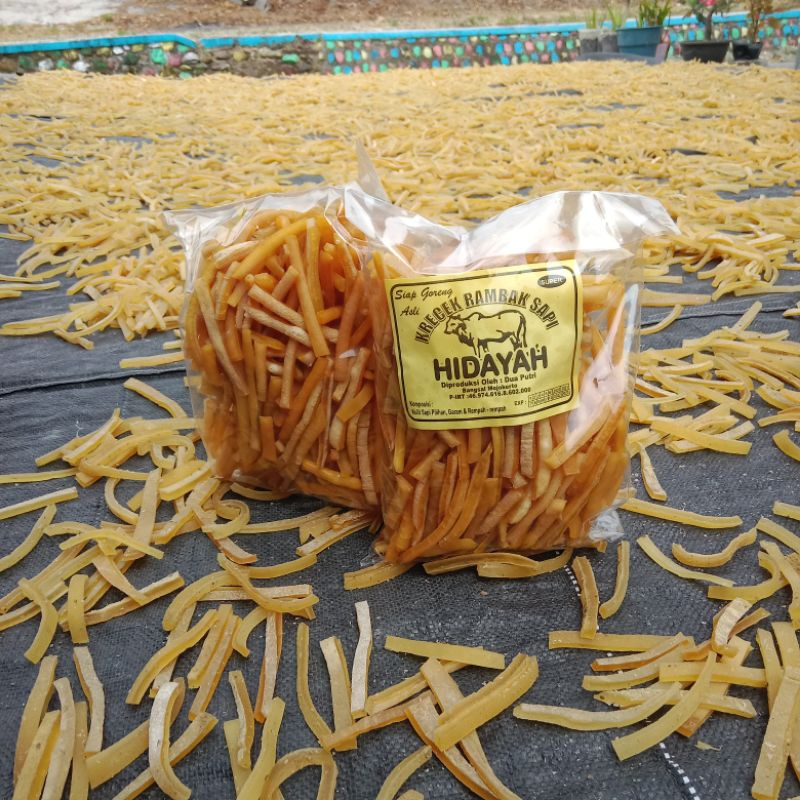 Krecek kerupuk Rambak stik mie Kulit Sapi Kiloan 1KG/ Krupuk Kulit Mentah / Kerupuk Kulit Sapi Asli 