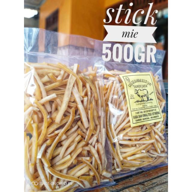 Krecek kerupuk Rambak stik mie Kulit Sapi 500gr/ Krupuk Kulit Mentah / Kerupuk Kulit Sapi Asli Mojok