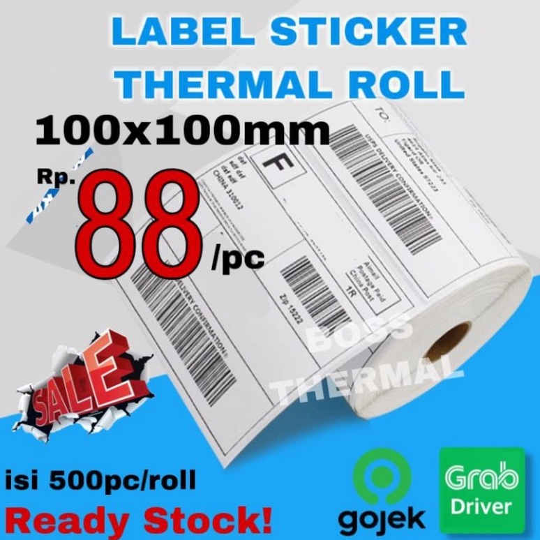 

LNHRA4492 KERTAS LABEL THERMAL 1x1 isi 5 STICKER BARCODE THERMAL 1X1