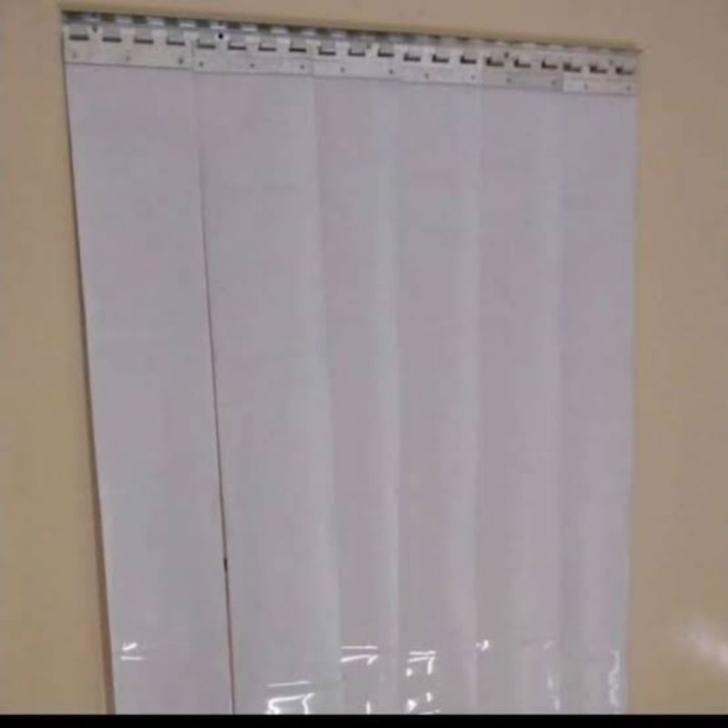 TIRAI PVC CURTAIN WARNA PUTIH PAKET LENGKAP