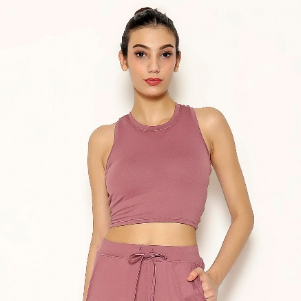 CoreNation Lively Crop Tank Premium - With Built-in Shelf Bra