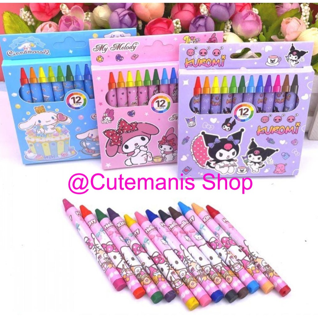 

CRAYON PASTEL SANRIO 12 WARNA ALAT TULIS ANAK SEKOLAH/CRAYON PEWARNA 12 WARNA - My Melody