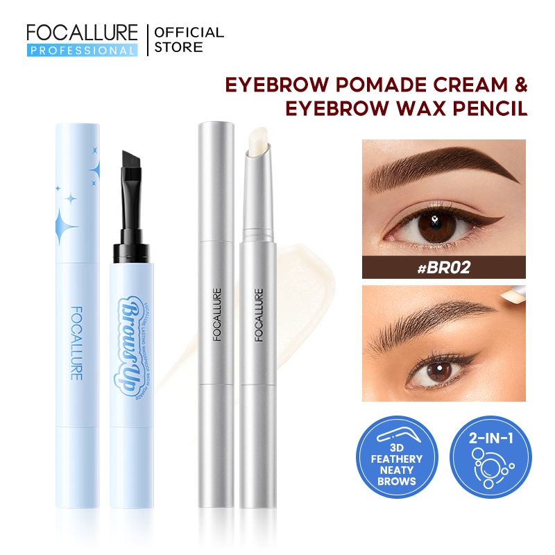 FOCALLURE 2PCS Eye Set Eyebrow Cream & Eyebrow Setting Gel