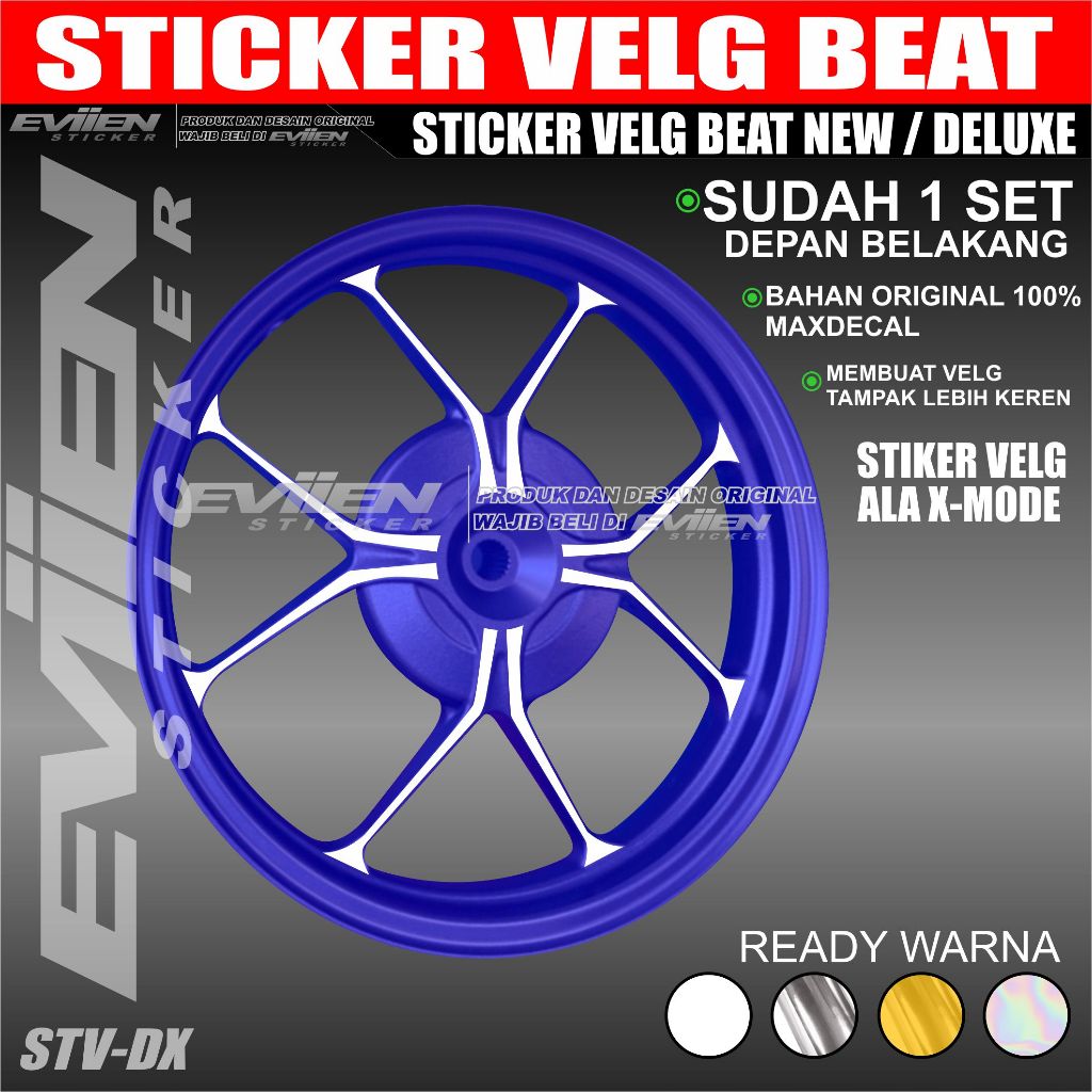 STICKER VELG MOTOR BEAT NEW/DELUXE ELEGANT LIST VELG BEAT CUTTING STICKER ALA X-MODE